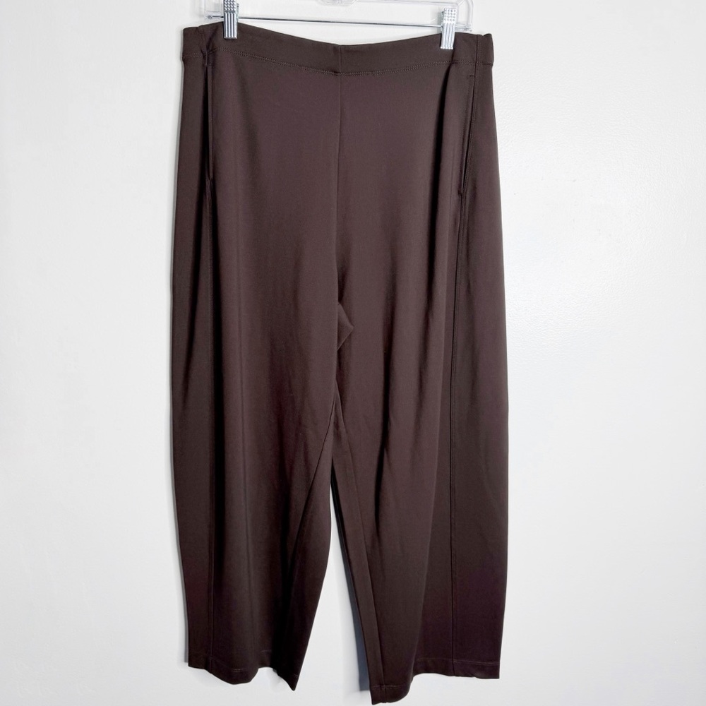 NWT Max Studio Brown Barrel Pant Pull‎ On XL w/ Pockets Workwear Casual Office